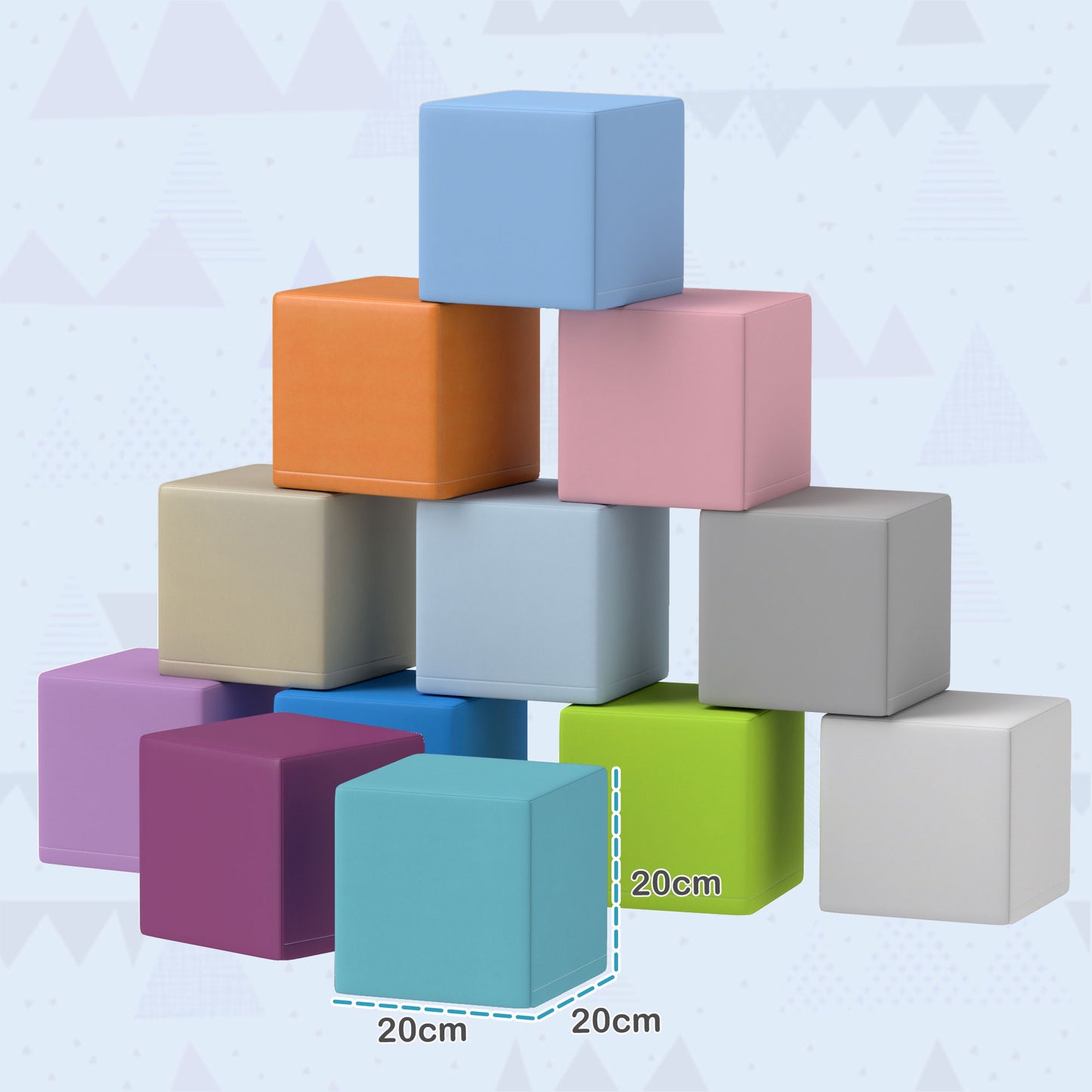 12 PCs Soft Play Blocks, Soft Foam Toy