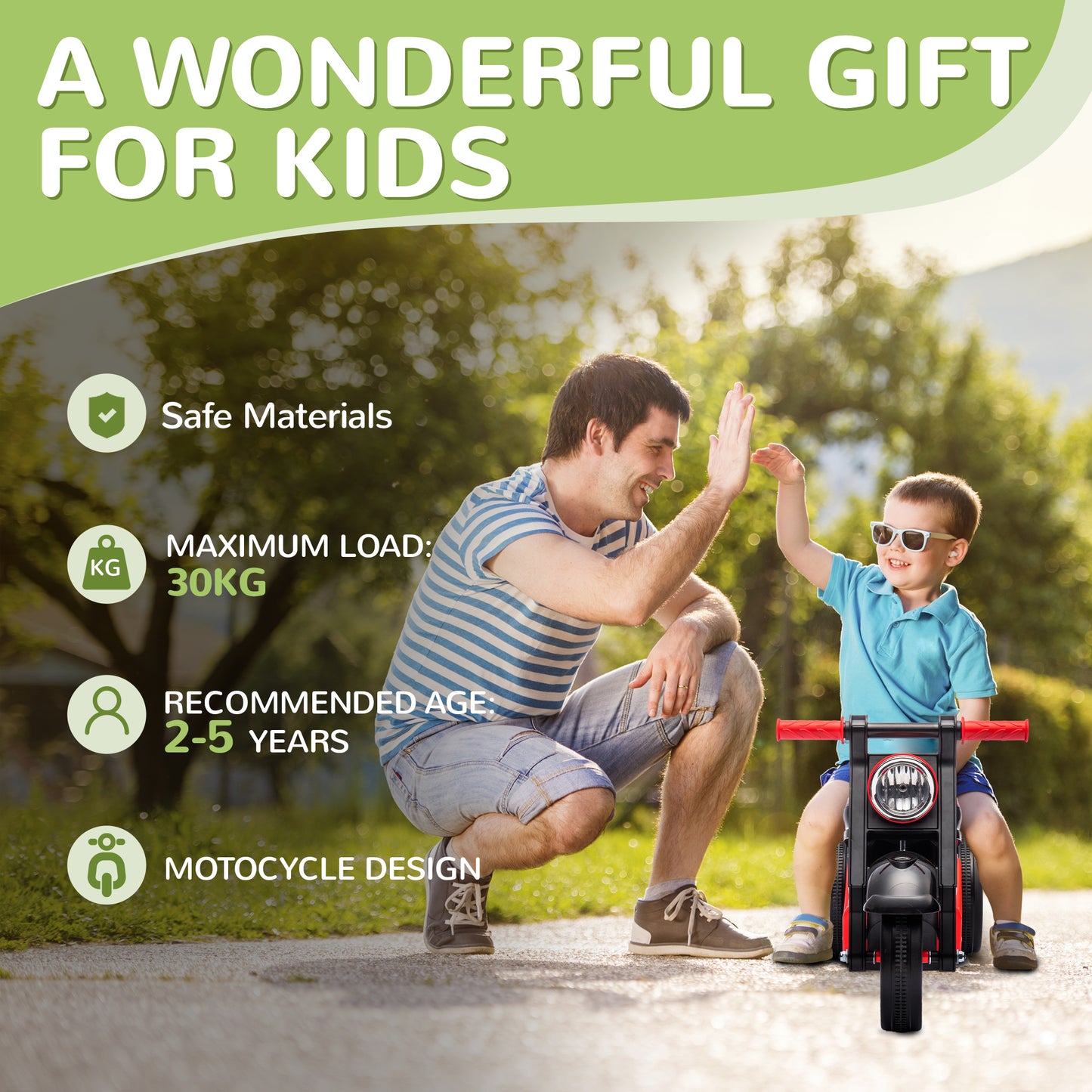 Foot To Floor Sliding Kids Ride On Car with Music, Bubble