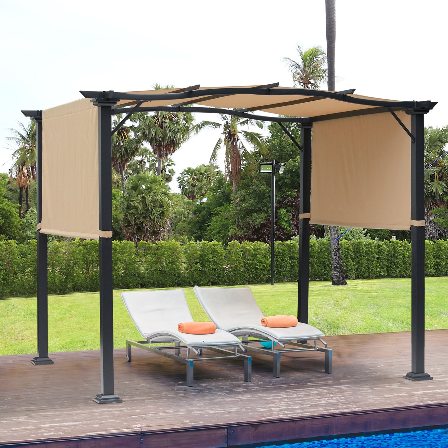 Outdoor Retractable Pergola Garden Gazebo