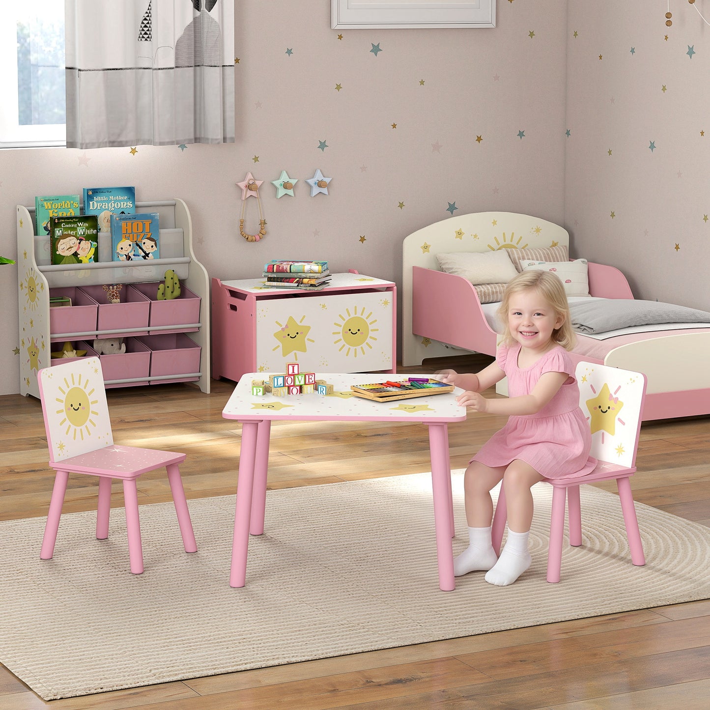 3-Piece Toddler Table and Chair Set