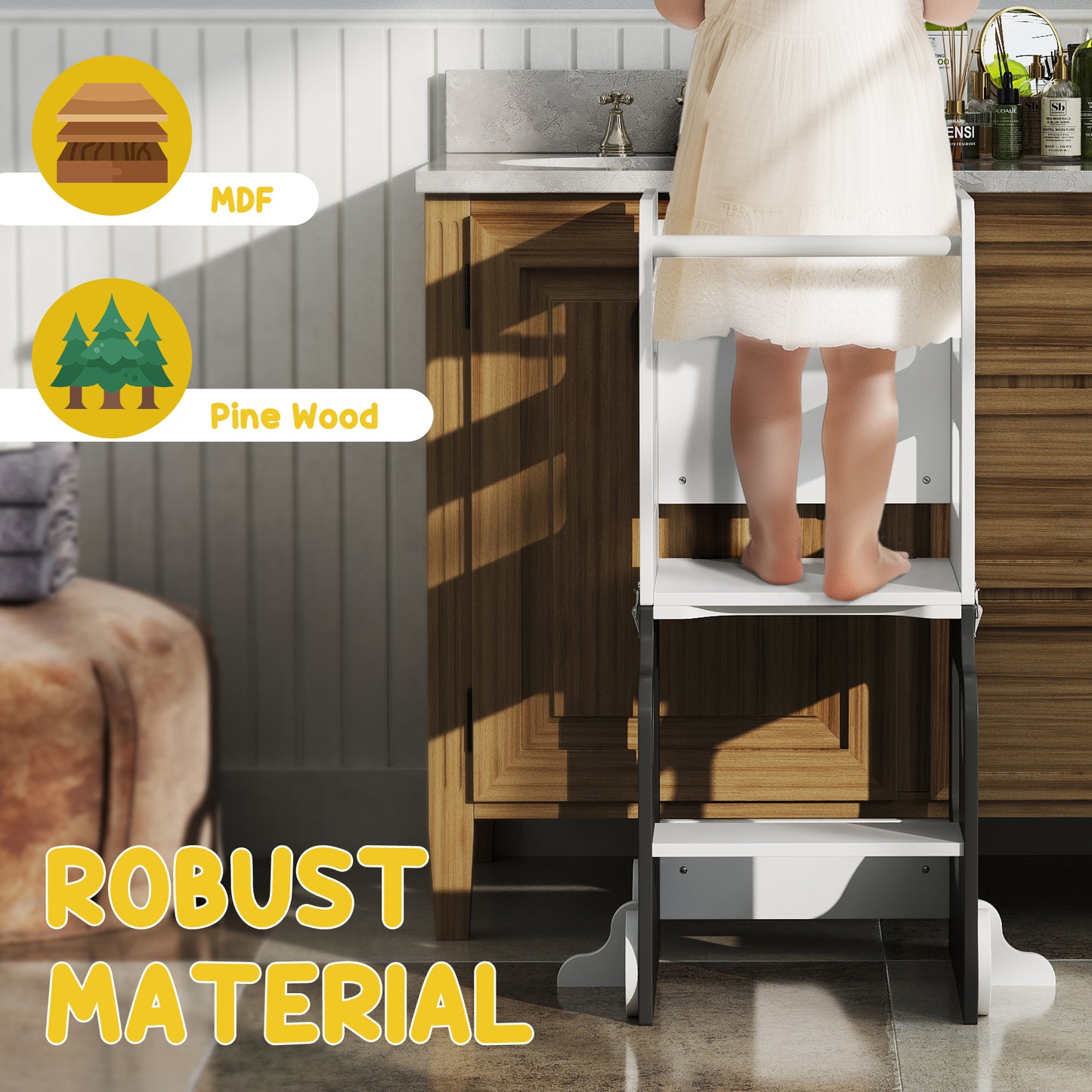 Toddler Step Stool, 4 in 1 Standing Tower