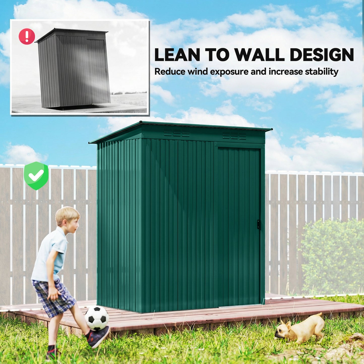 5 x 3.5ft Metal Garden Storage Shed with Effortless Assembly