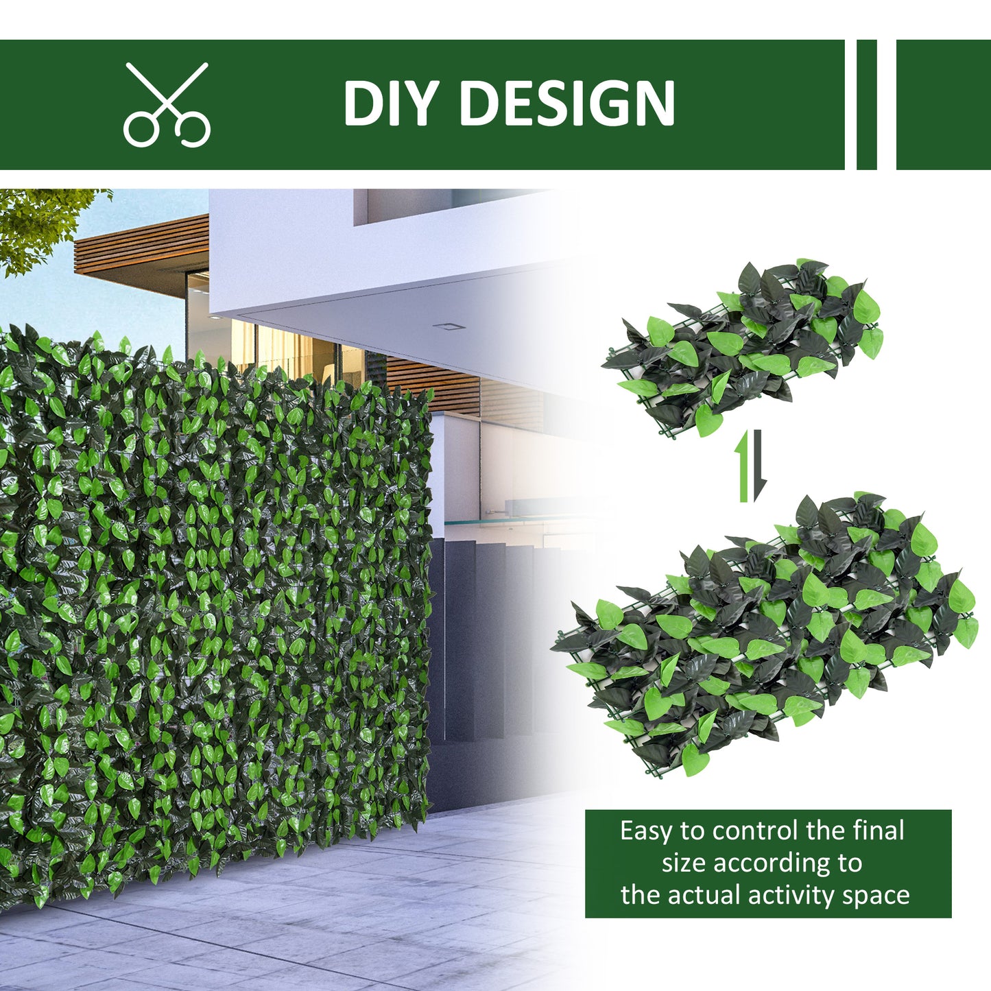 Artificial Leaf Hedge Screen Privacy Fence Panel