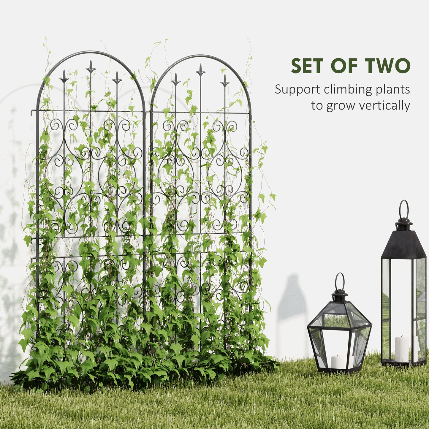 Set of 2 Metal Garden Trellis