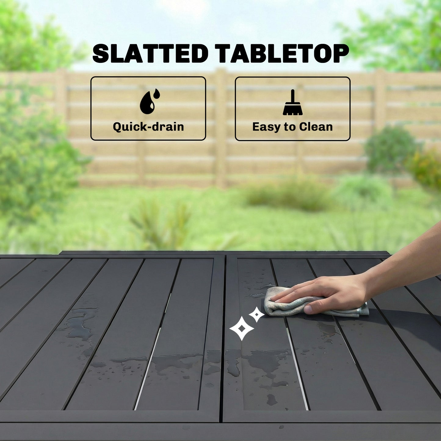 Expandable Patio Dining Table for 4-6 People