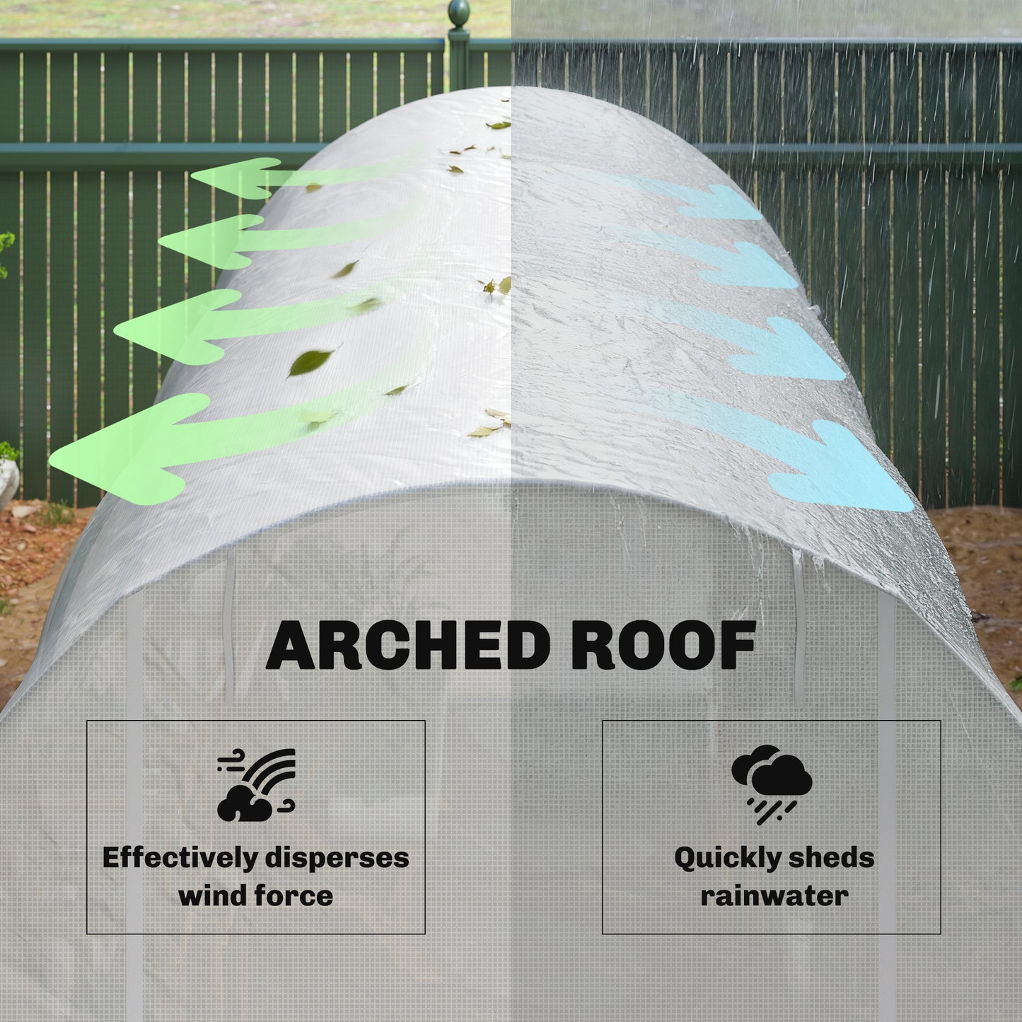 3.5 x 2 x 2 m Polytunnel Greenhouse