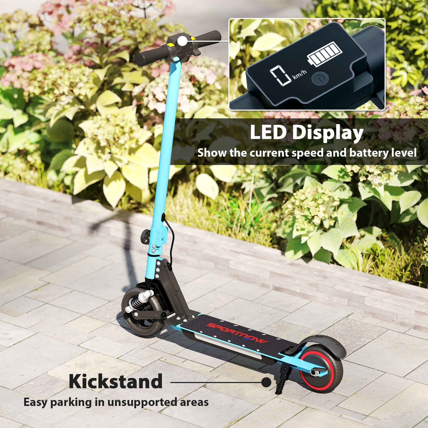 Folding Electric Scooter for Kids, with Dual Brakes
