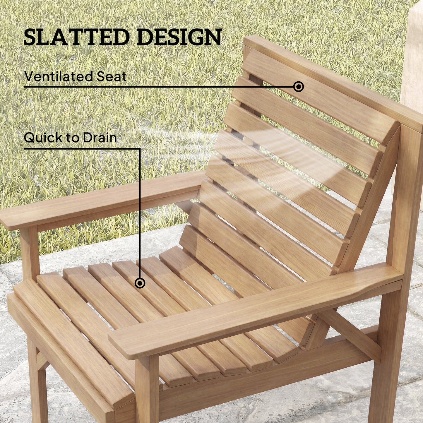 4 Piece Wooden Garden Furniture Set