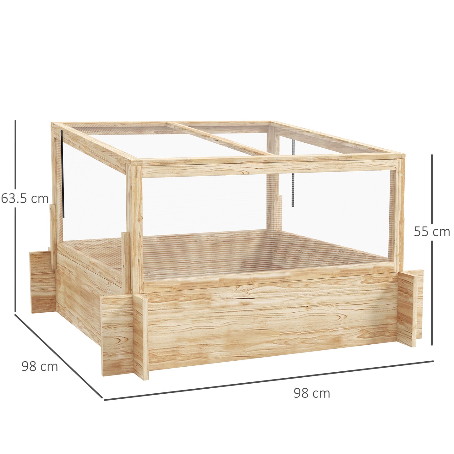 2-In-1 Wooden Greenhouse Planter Box