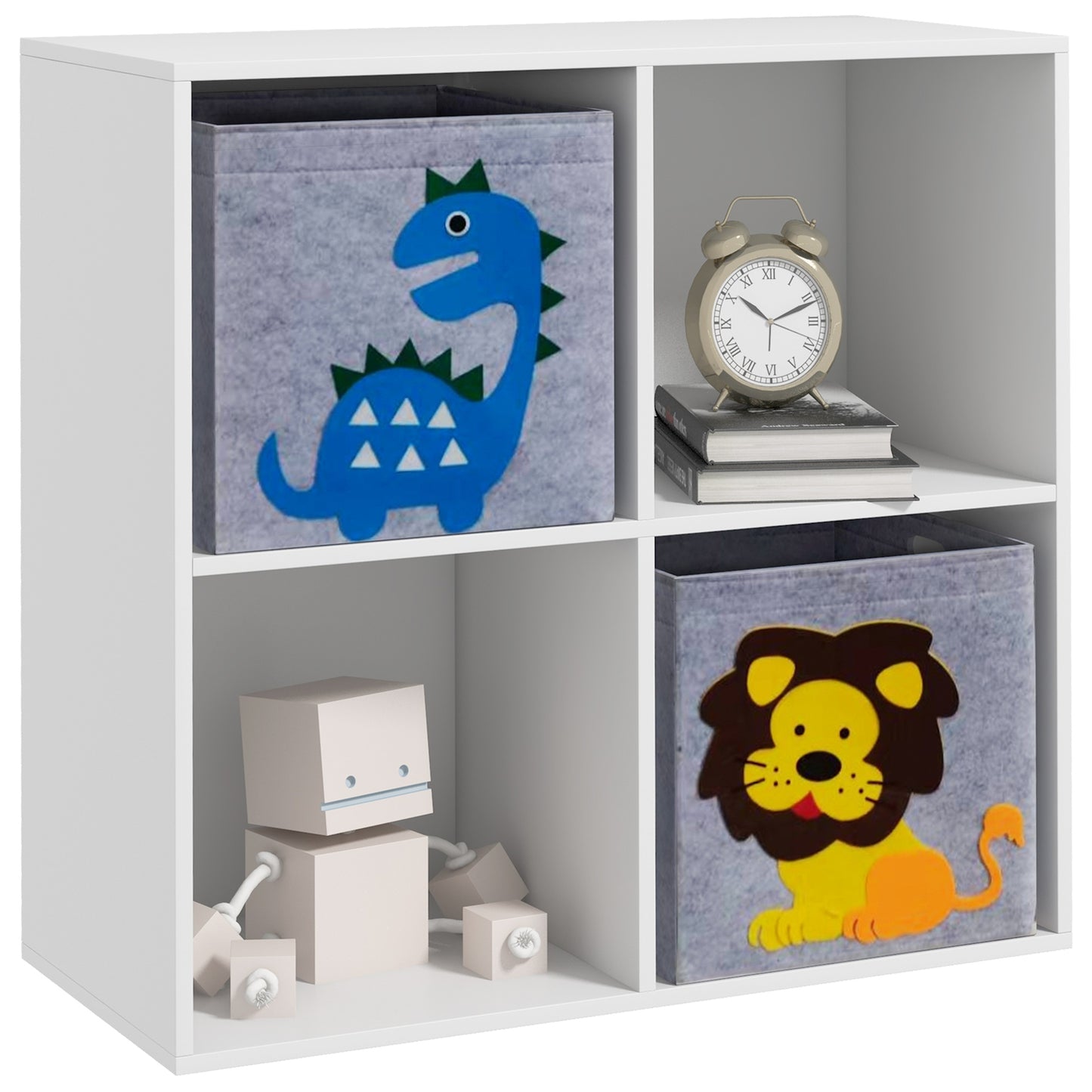 Kids Toy Box with Two Non-Woven Fabric Drawers, 61.8 x 29.9 x 61.8cm