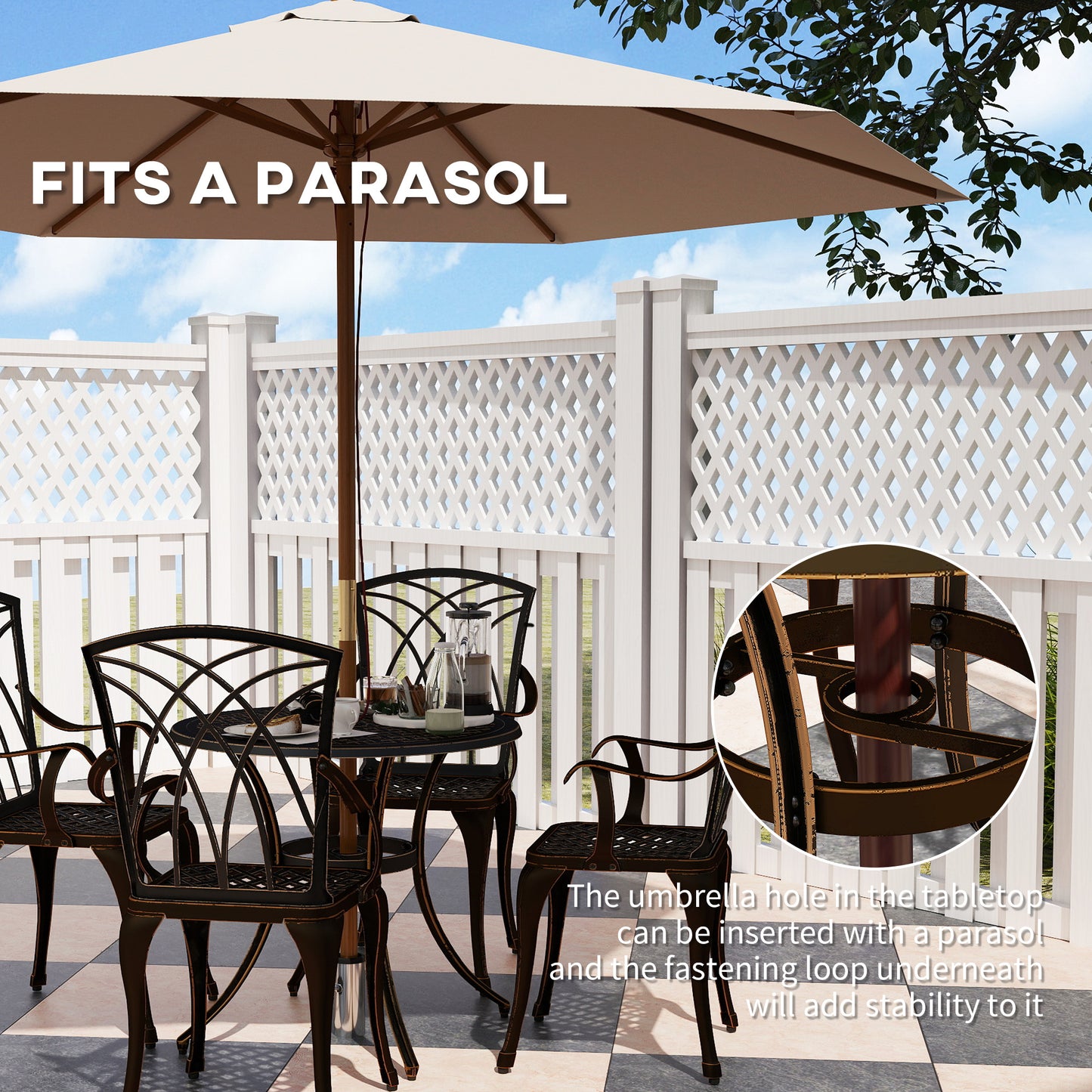 5 Pieces Garden Dining Set for 4