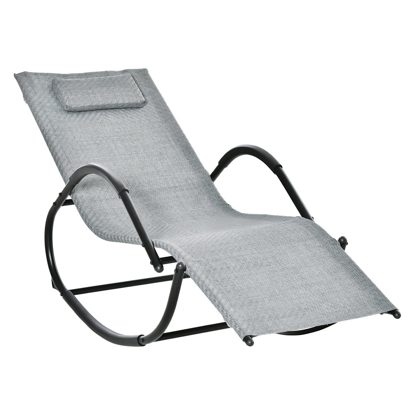 Zero Gravity Rocking Lounge Chair Rattan Effect Patio Rocking Chair