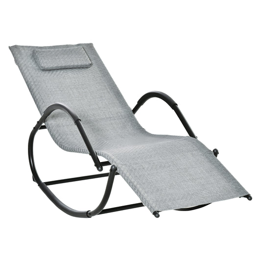 Zero Gravity Rocking Lounge Chair Rattan Effect Patio Rocking Chair