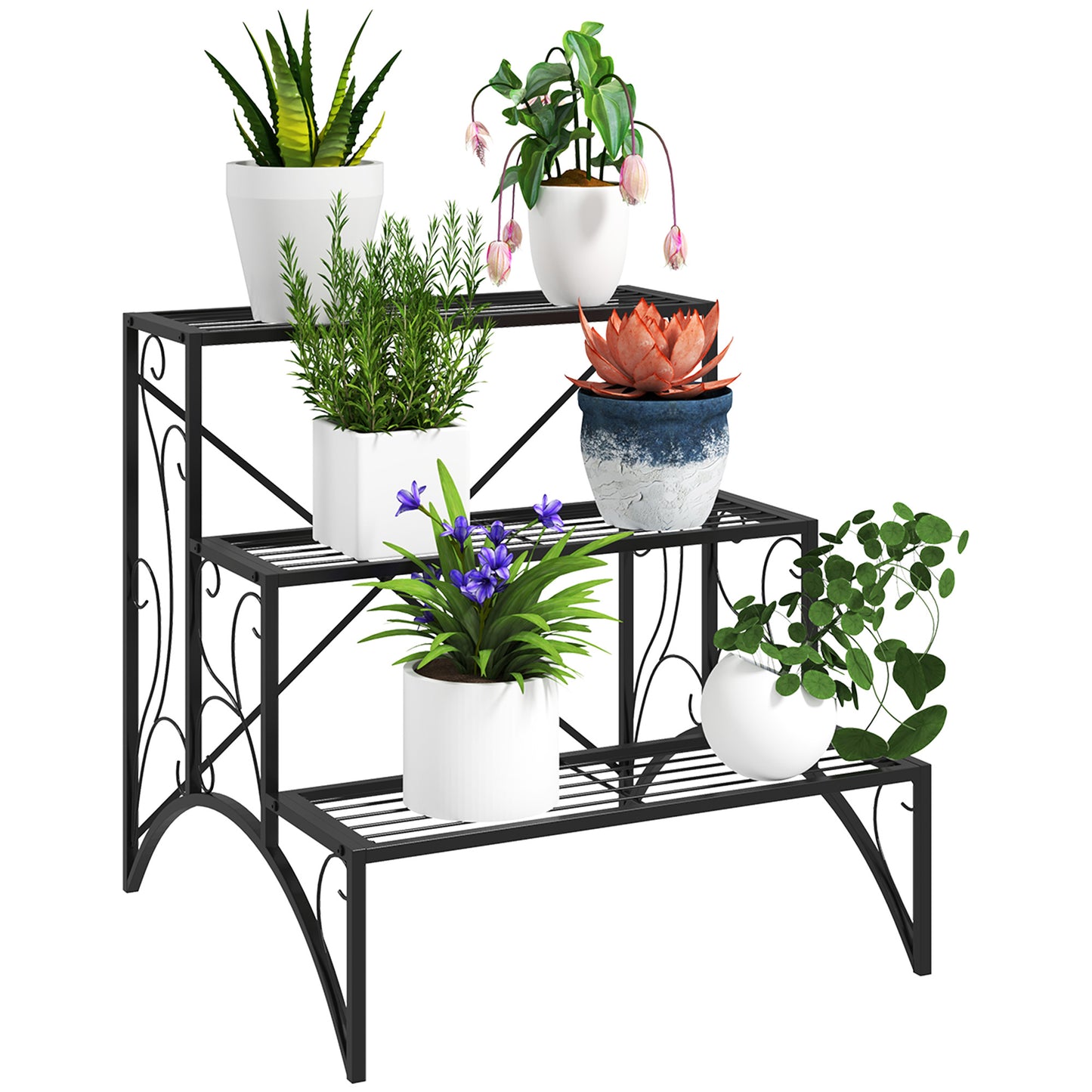 Three-Tier Decorative Metal Plant Stand