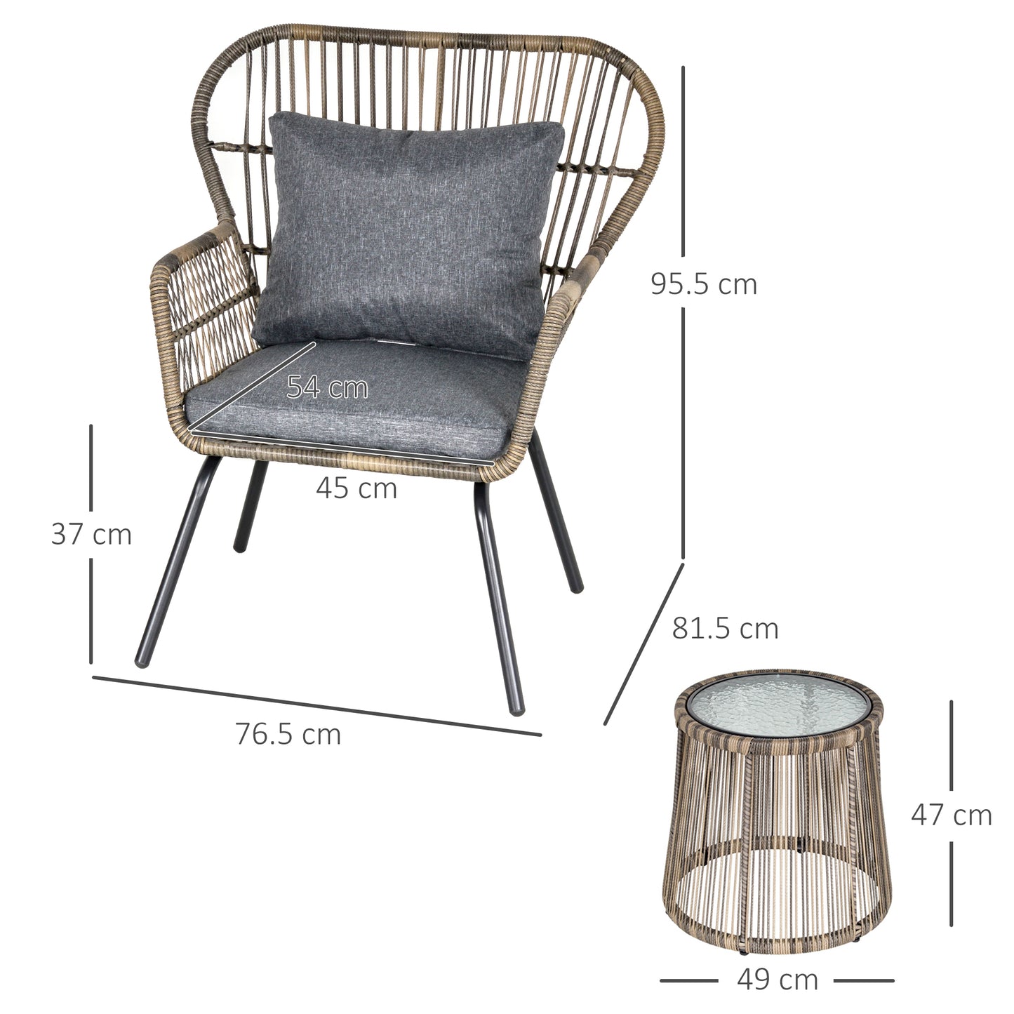 3 Pieces Rattan Bistro Set (1)