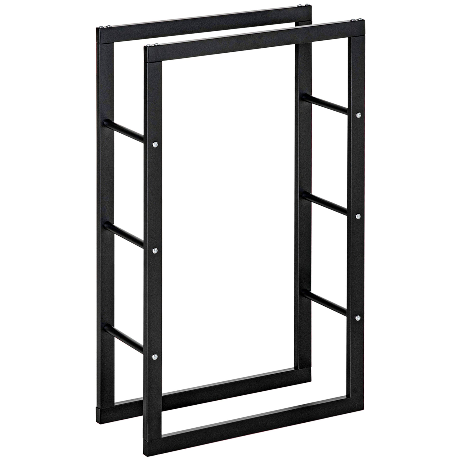 Metal Firewood Log Holder Tall Firewood Rack Indoor Outdoor (1)