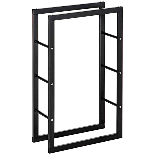 Metal Firewood Log Holder Tall Firewood Rack Indoor Outdoor (1)