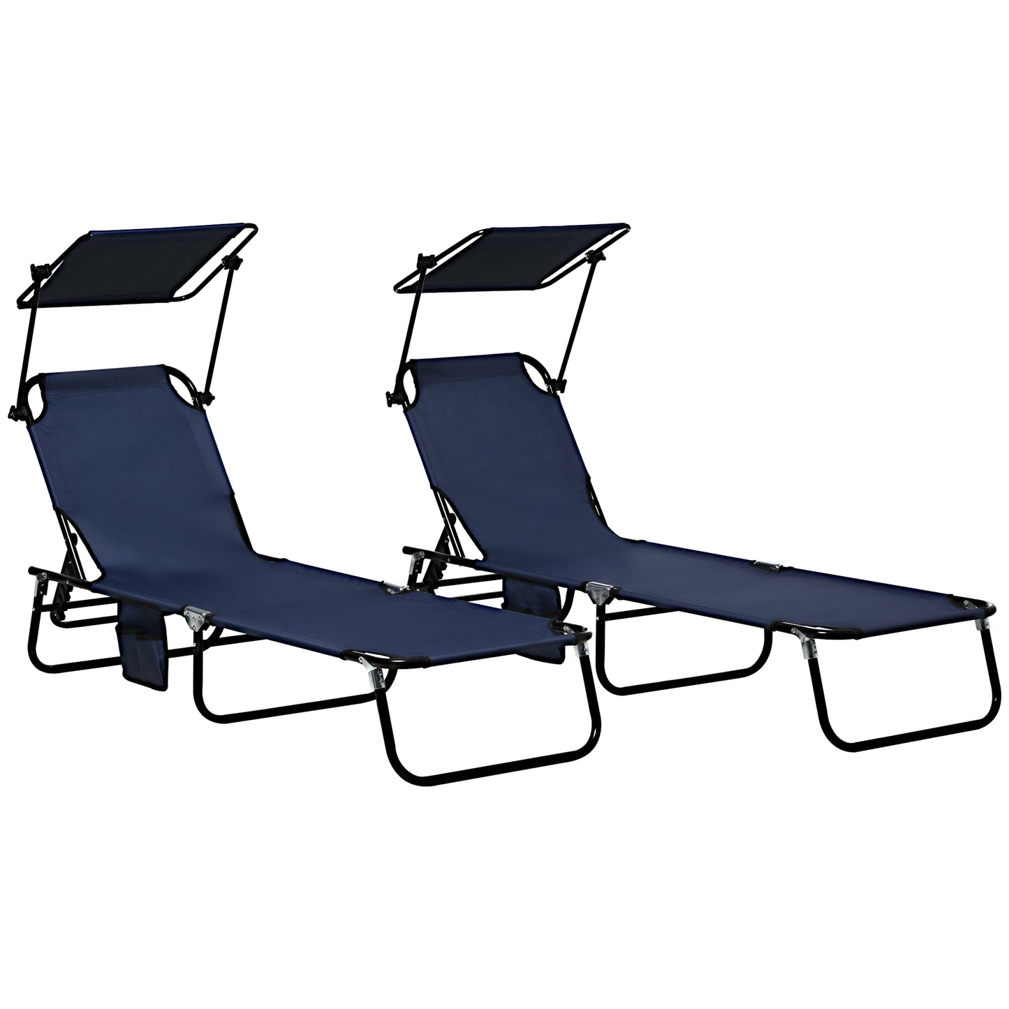 Set of Two Folding Sun Loungers