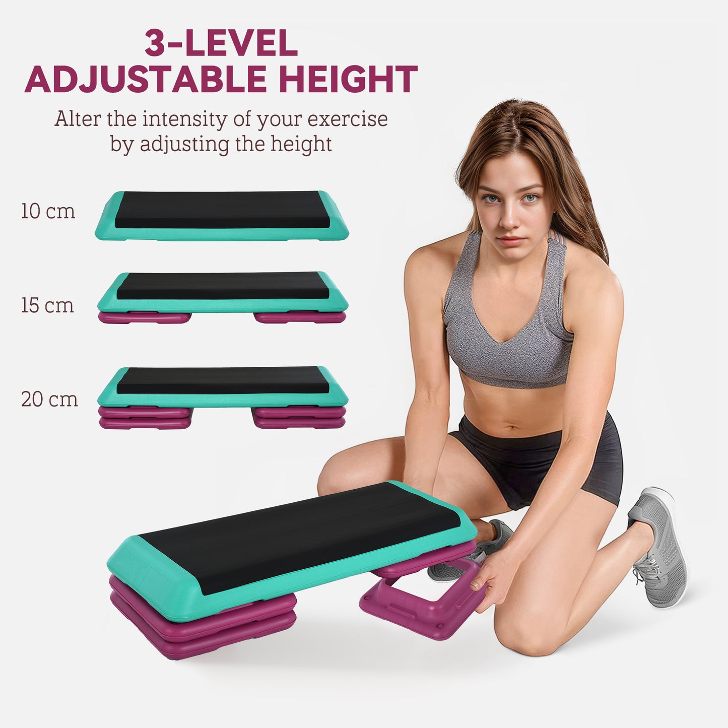 3-Level Aerobic Step 10/15/20cm Steppers