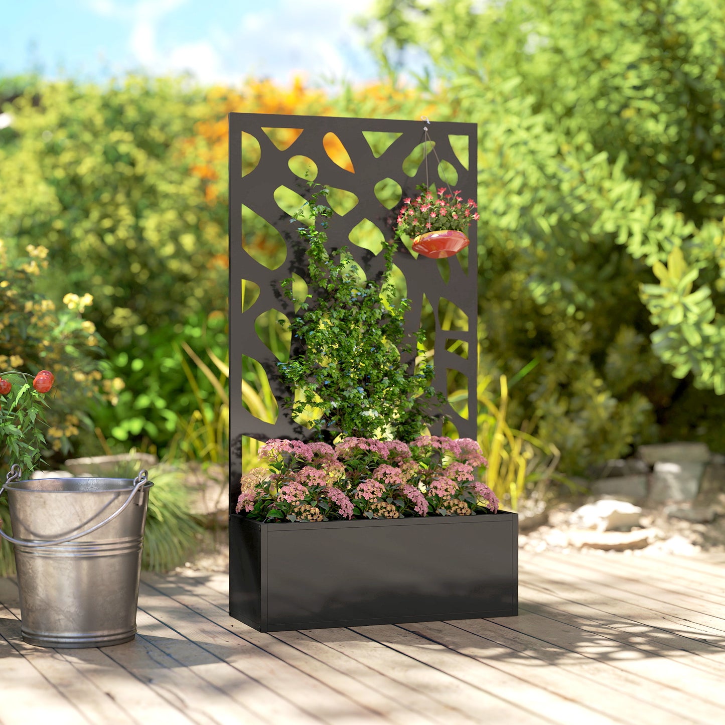 Metal Raised Garden Bed with Trellis