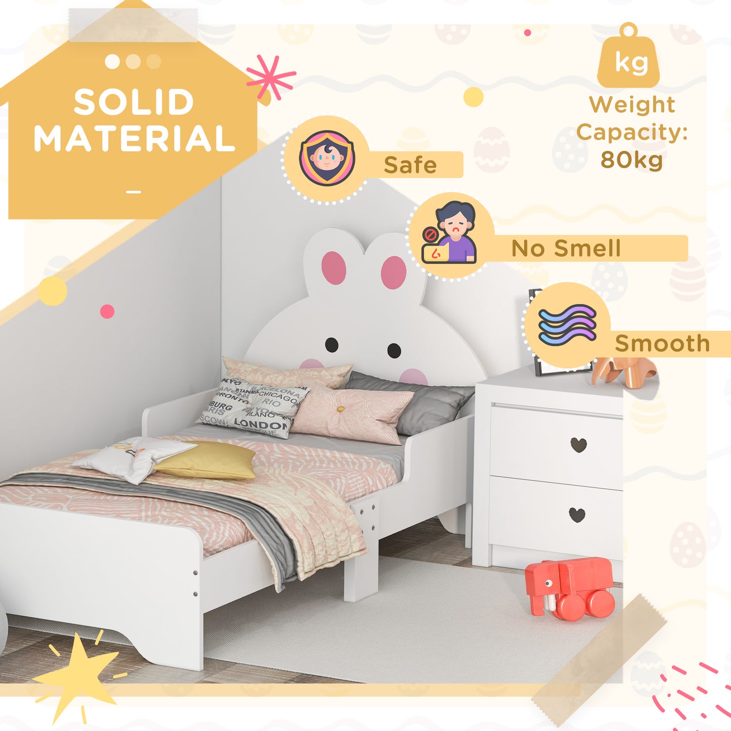 Rabbit-Designed Toddler Bed, Kids Bedroom Furniture