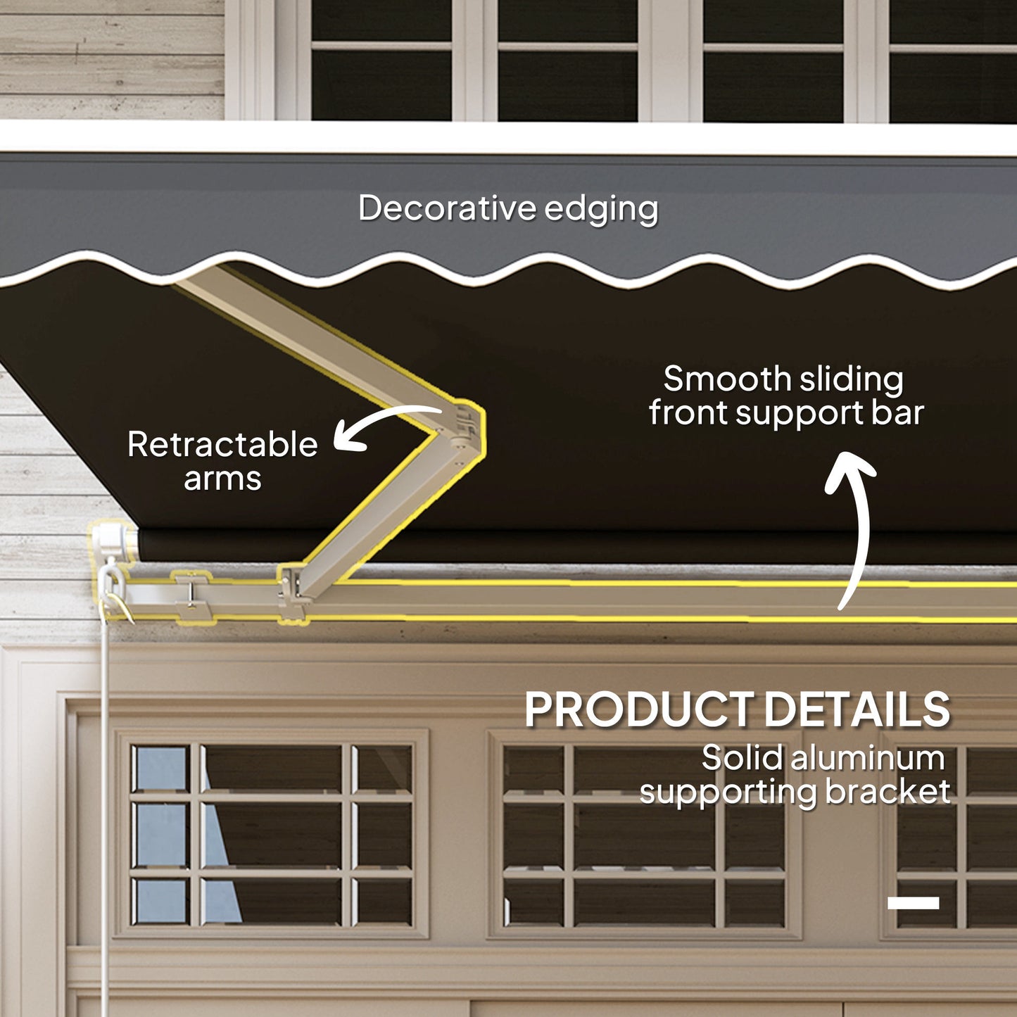 3 x 2.5m Garden Patio Manual Awning