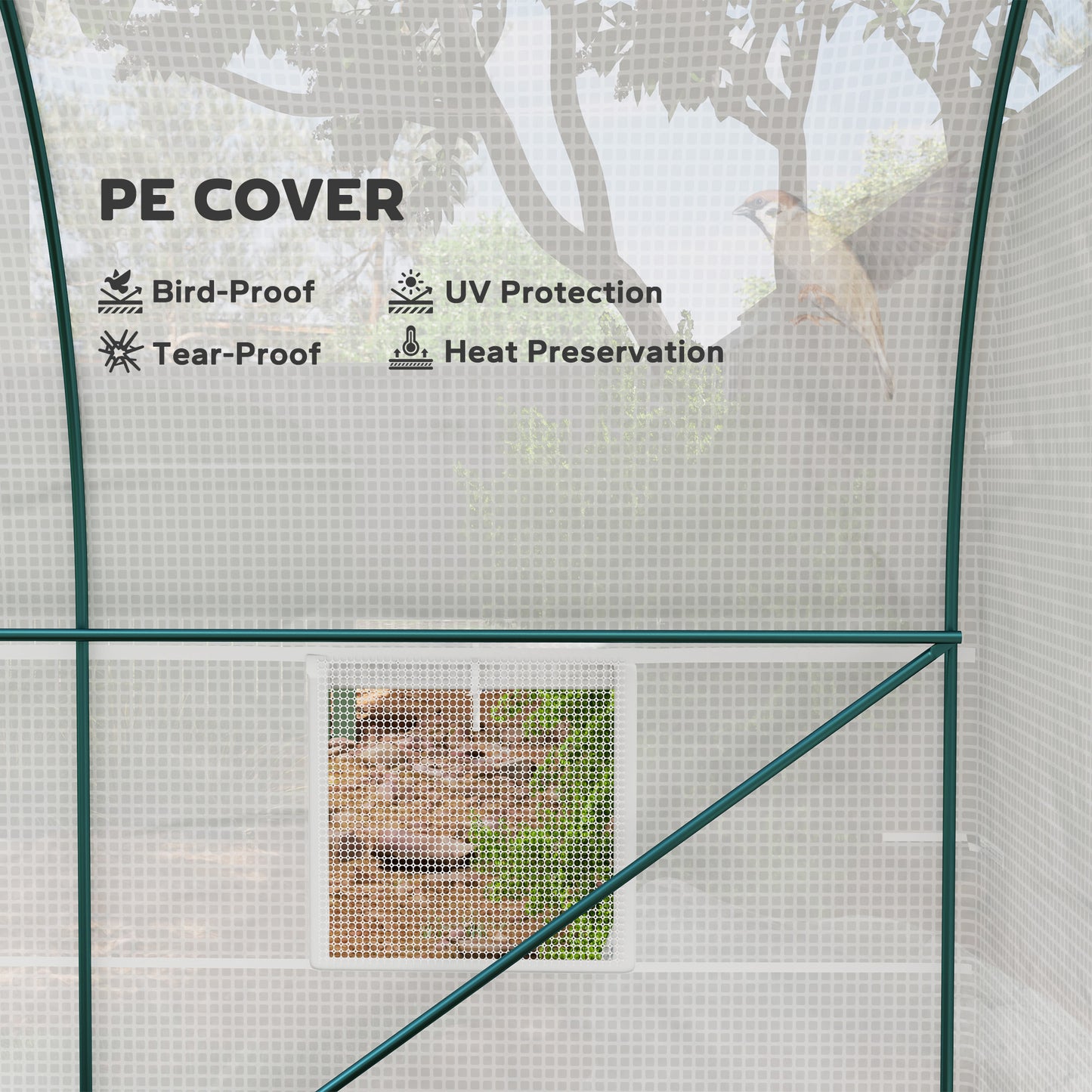 245 x 200cm Polytunnel Greenhouse