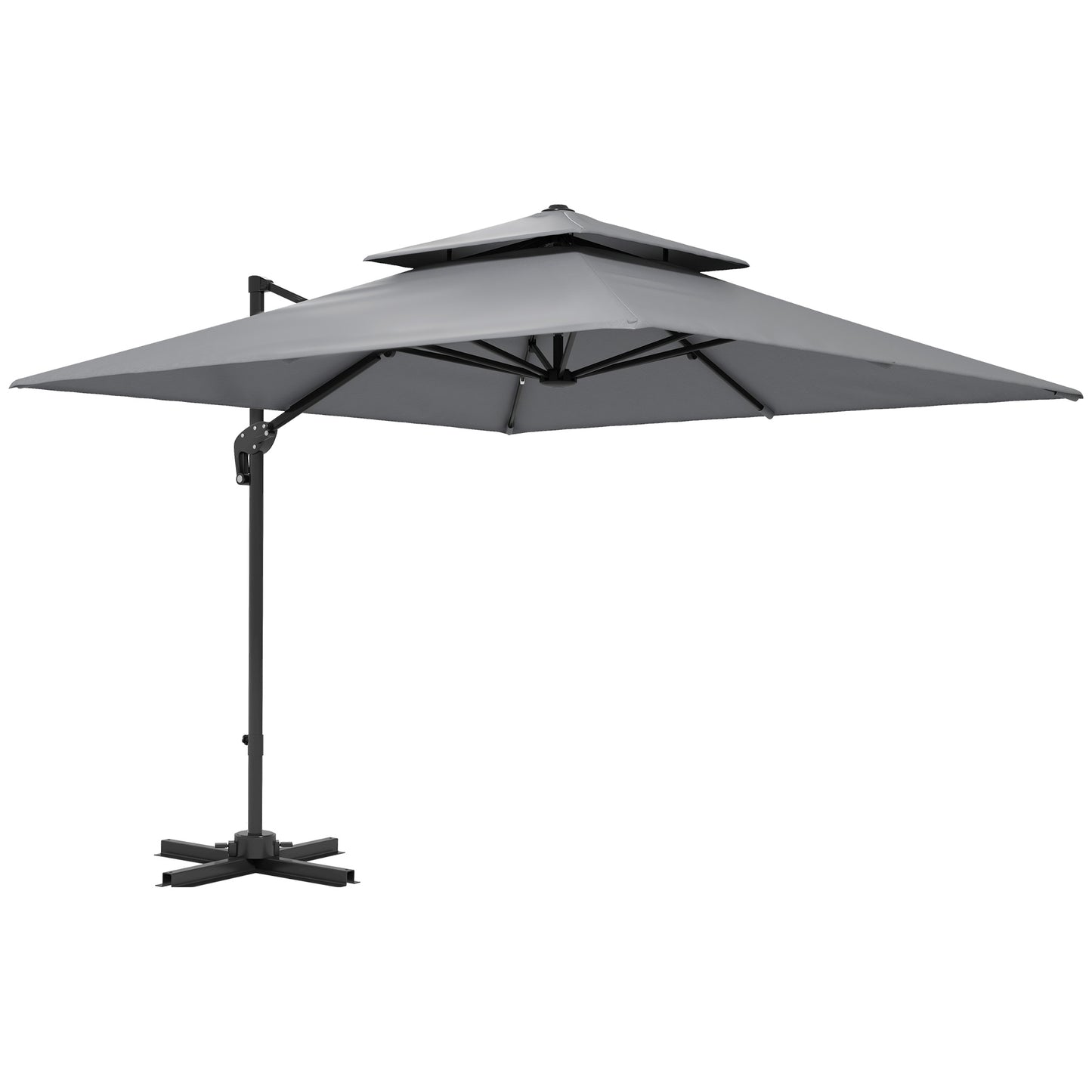 3 x 3(m) Cantilever Parasol with Aluminium Frame, Crank and Tilt