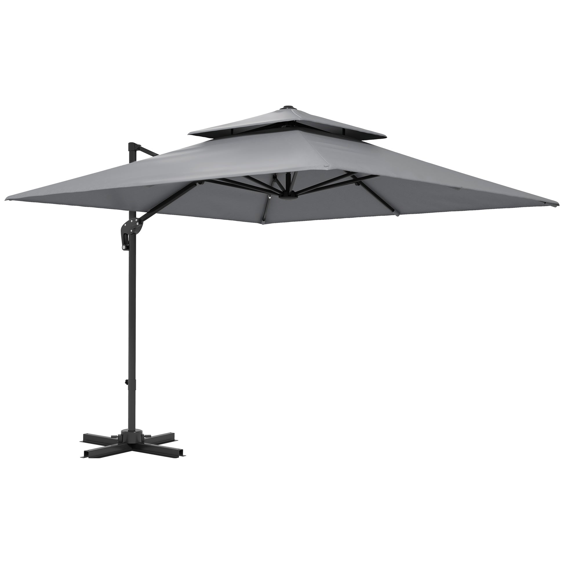 3 x 3(m) Cantilever Parasol with Aluminium Frame, Crank and Tilt