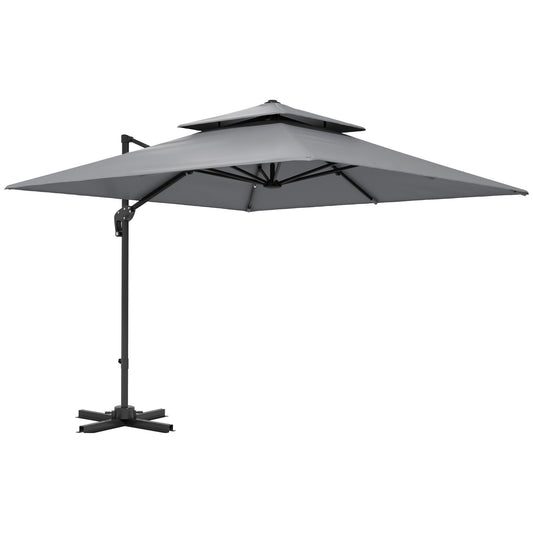 3 x 3(m) Cantilever Parasol with Aluminium Frame, Crank and Tilt