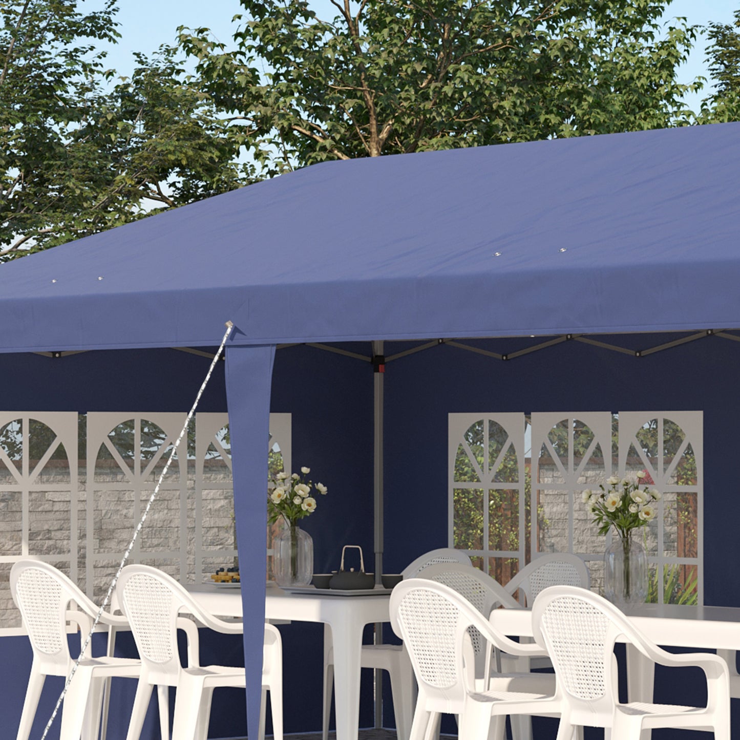 3 x 6m Pop Up Gazebo, Height Adjustable Marquee Party Tent