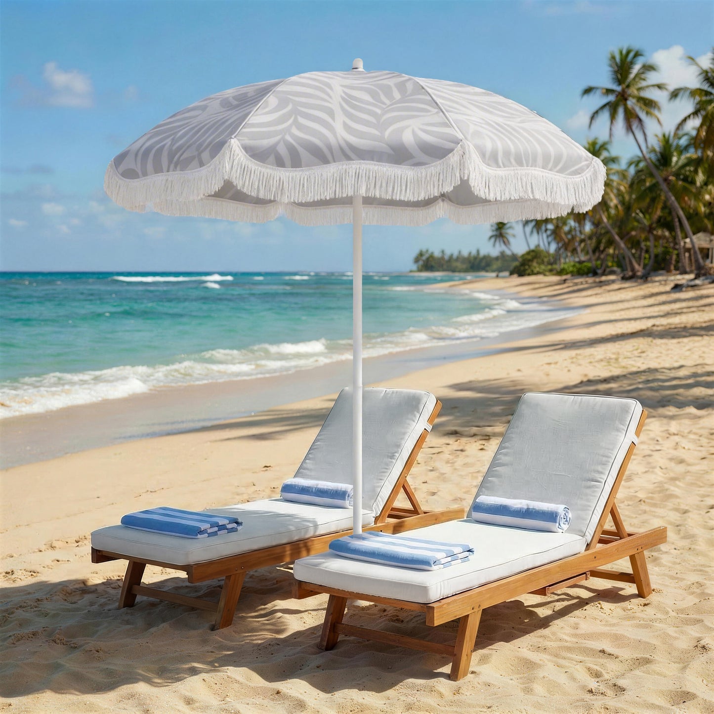 1.8 m Beach Umbrella Parasol with Sand Anchor
