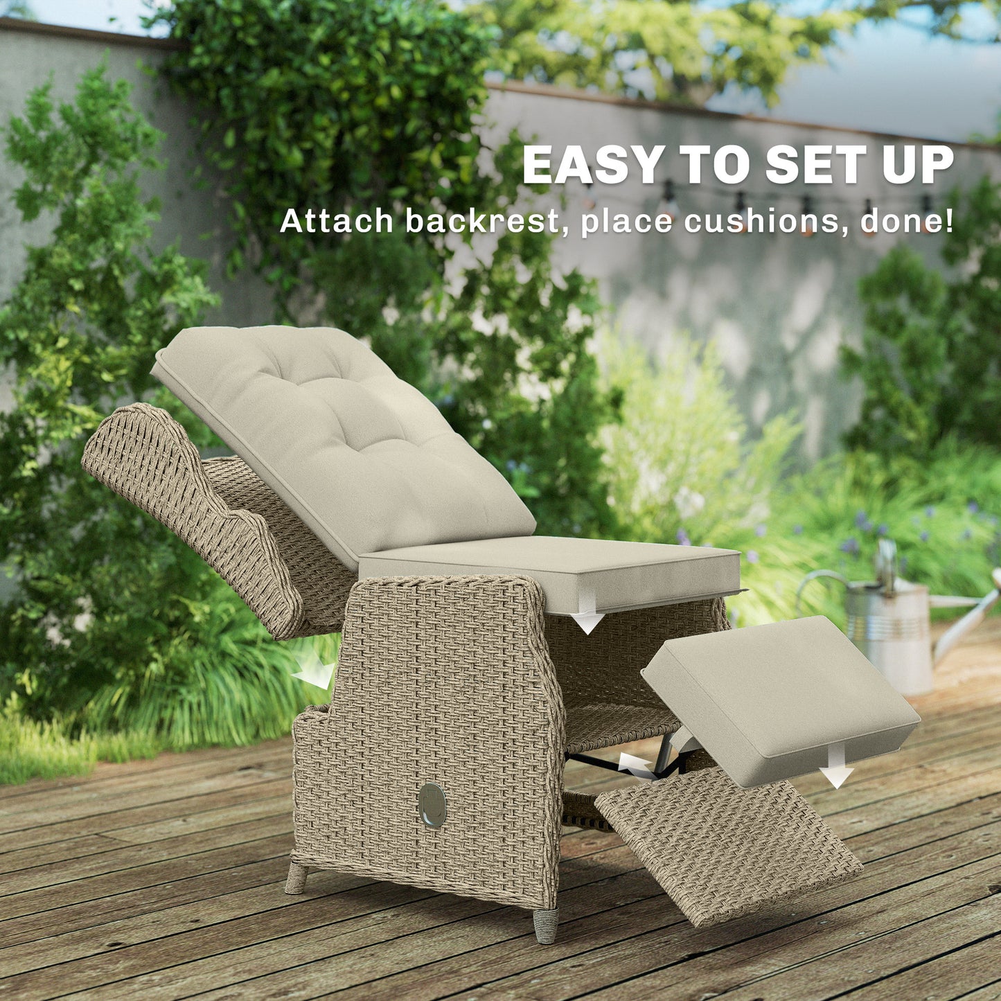 Rattan Garden Recliner Chair