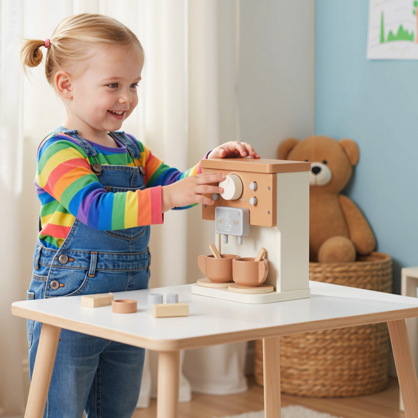 Kids Wooden Coffee Machine Toy