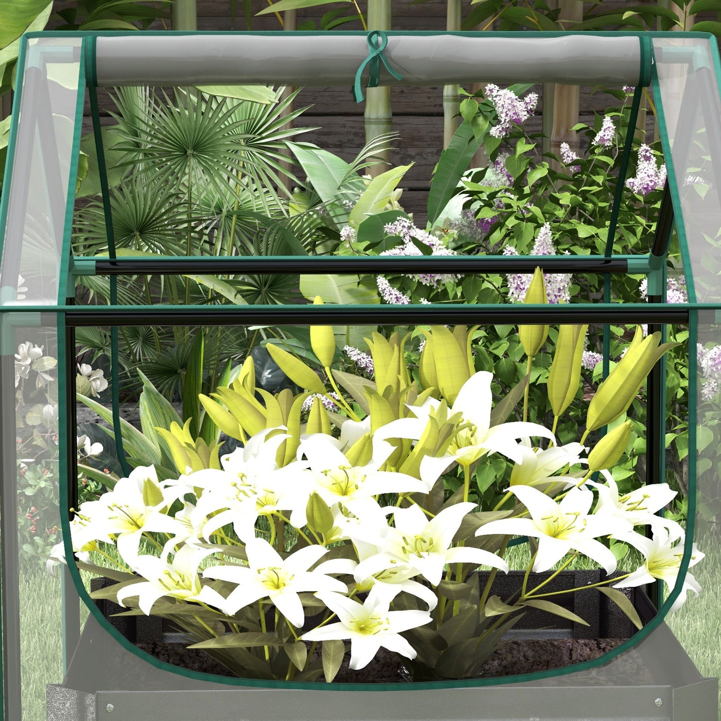 61 x 61cm Garden Planter Bed, with Cover
