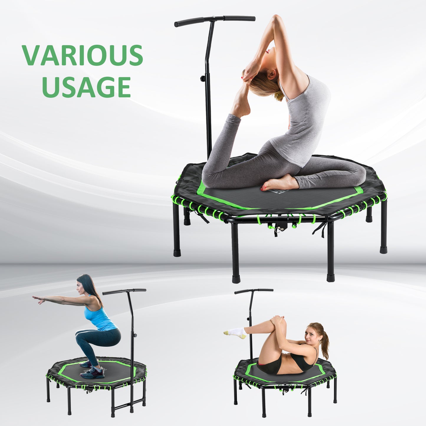 48" Octagonal Mini Fitness Rebounder Trampoline Indoor Outdoor