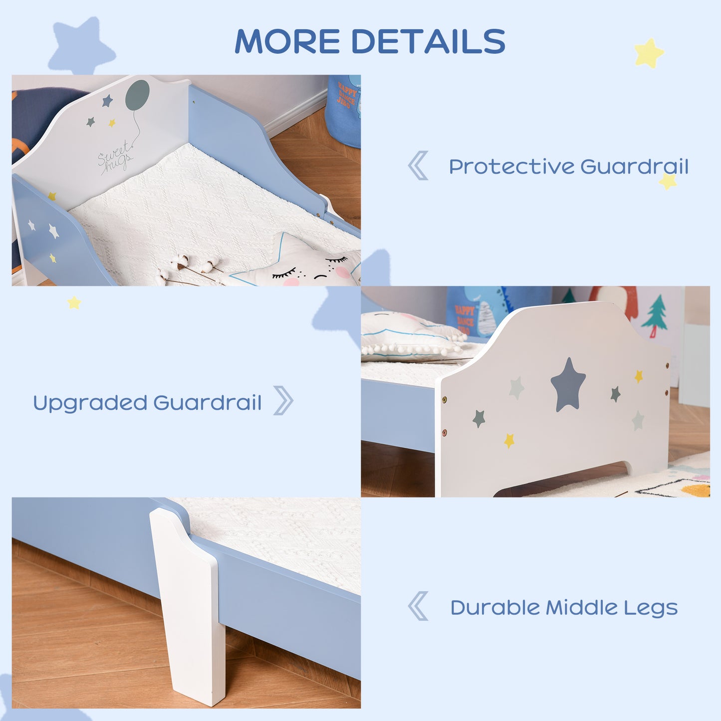 Toddler Bed Frame, Kids Bedroom Furniture for Boys Girls