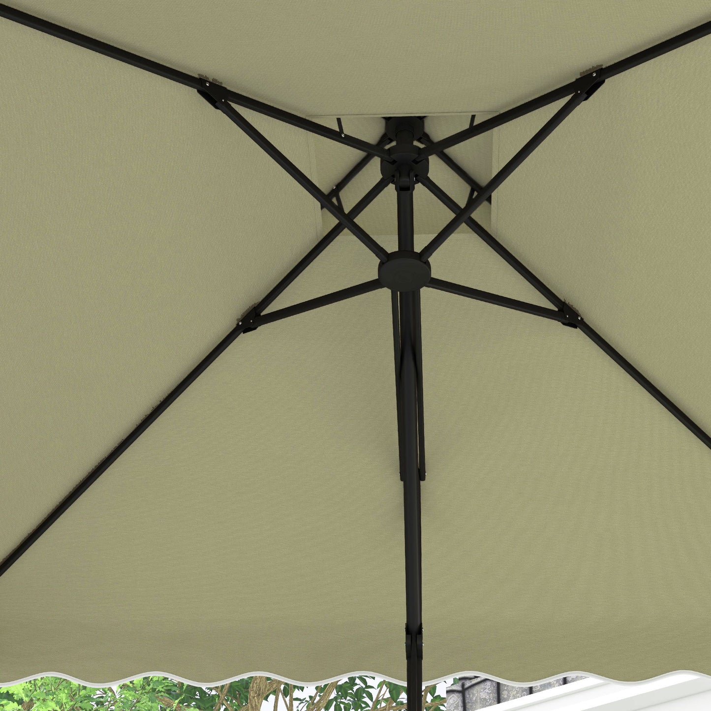 2.5m Square Double Top Garden Parasol Cantilever Umbrella with Ruffles
