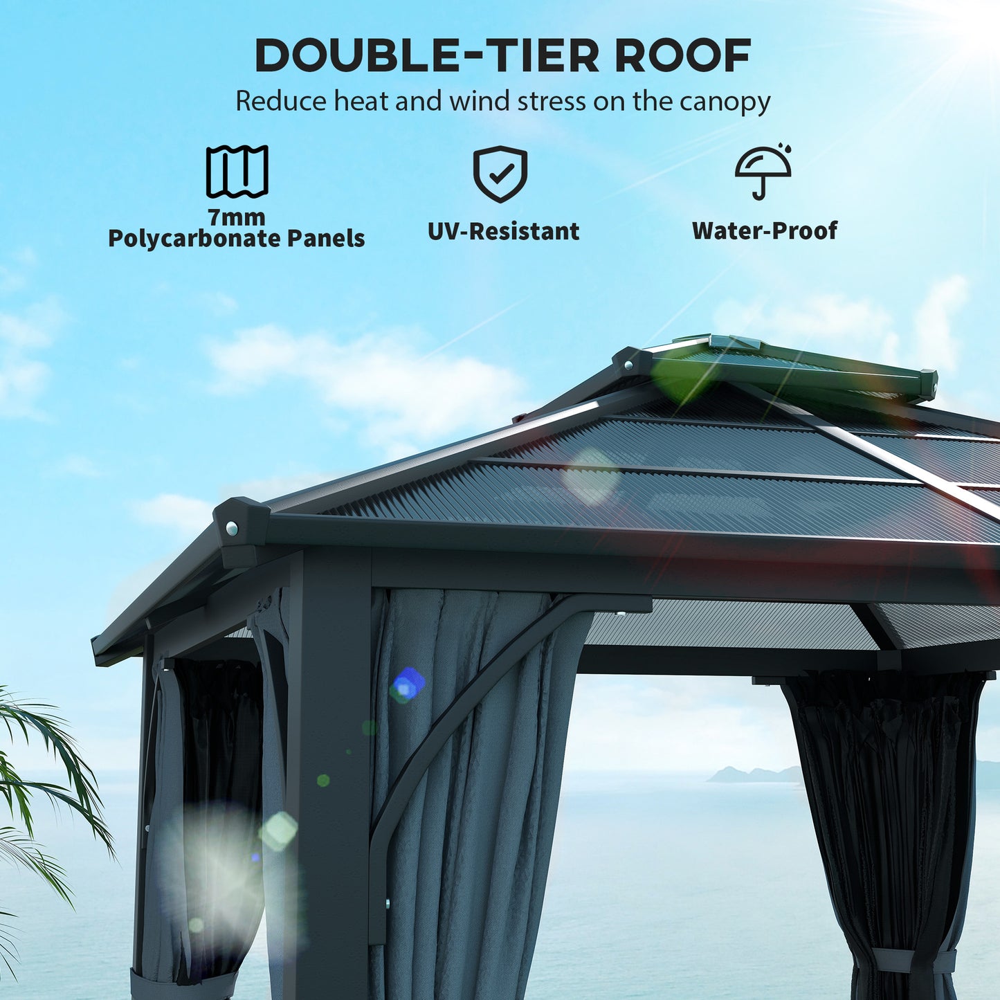 3 x 3(m) Hardtop Gazebo Canopy