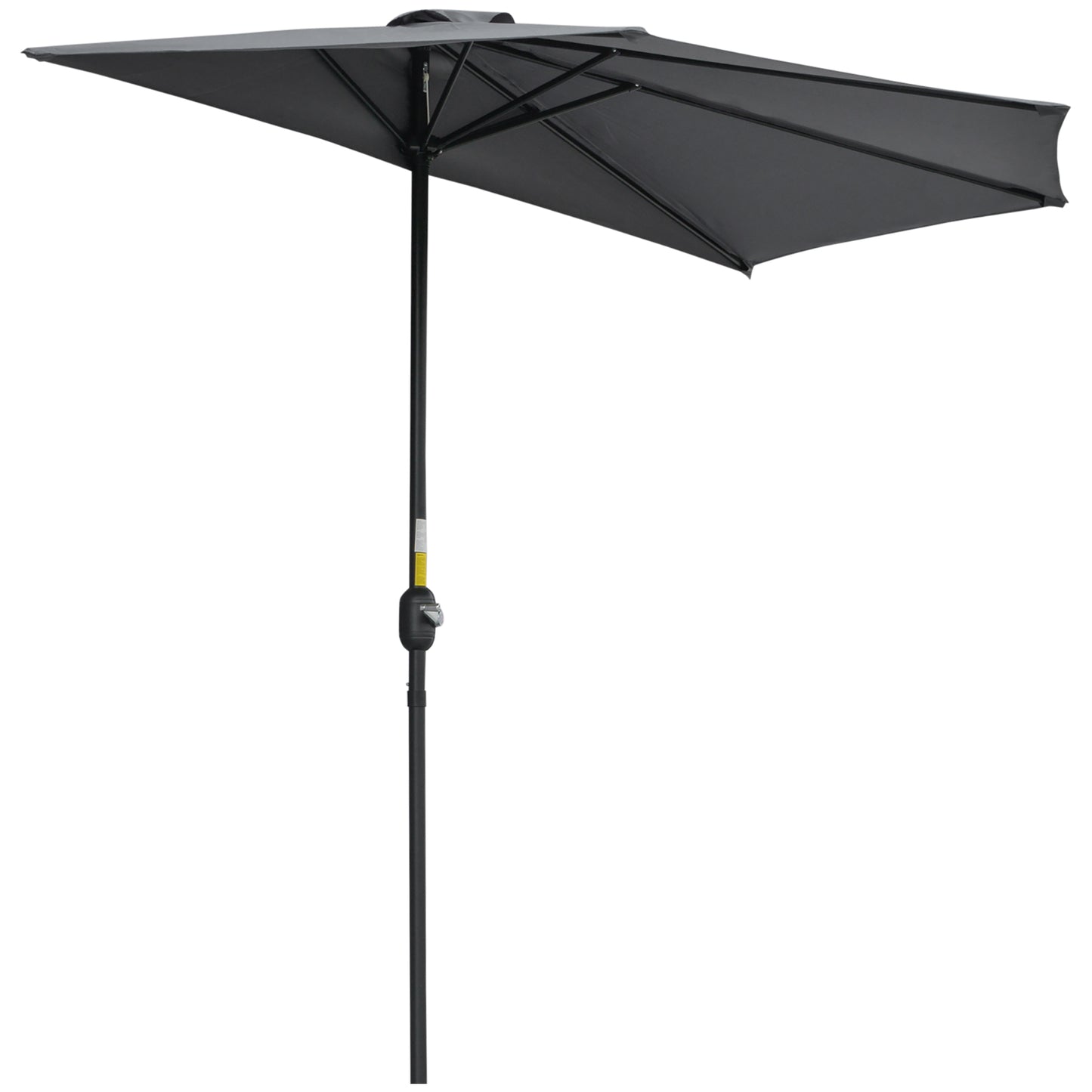 3(m) Half Parasol Semi Round Umbrella Patio Metal Frame Crank Handle