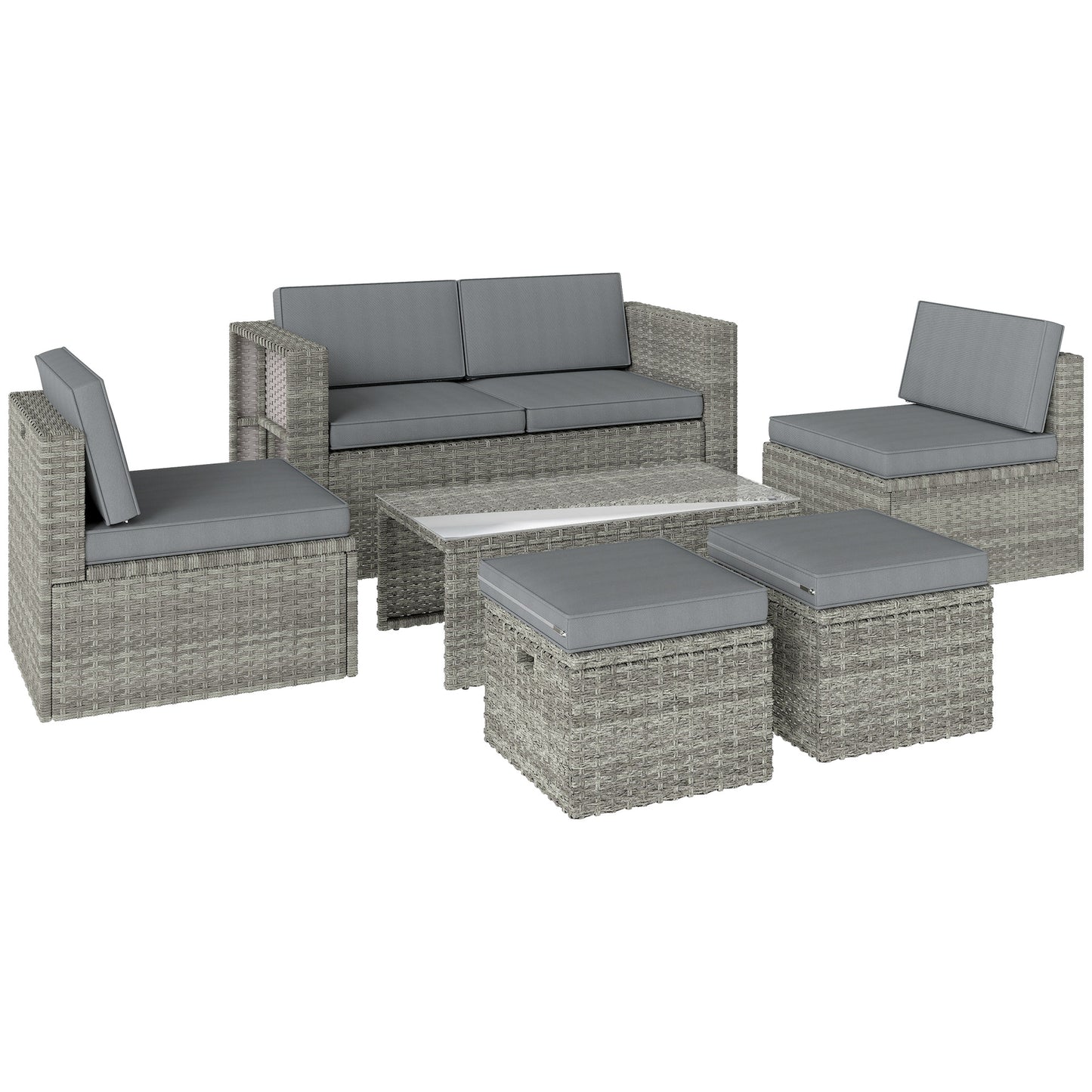 6 Piece Rattan Garden Furniture Set (2)