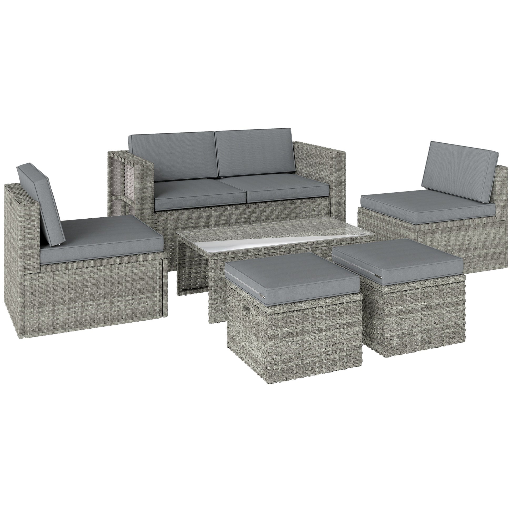 6 Piece Rattan Garden Furniture Set (2)