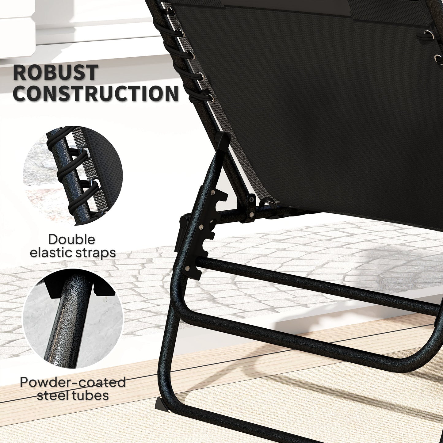 Set of Two Reclining Sun Loungers (3)