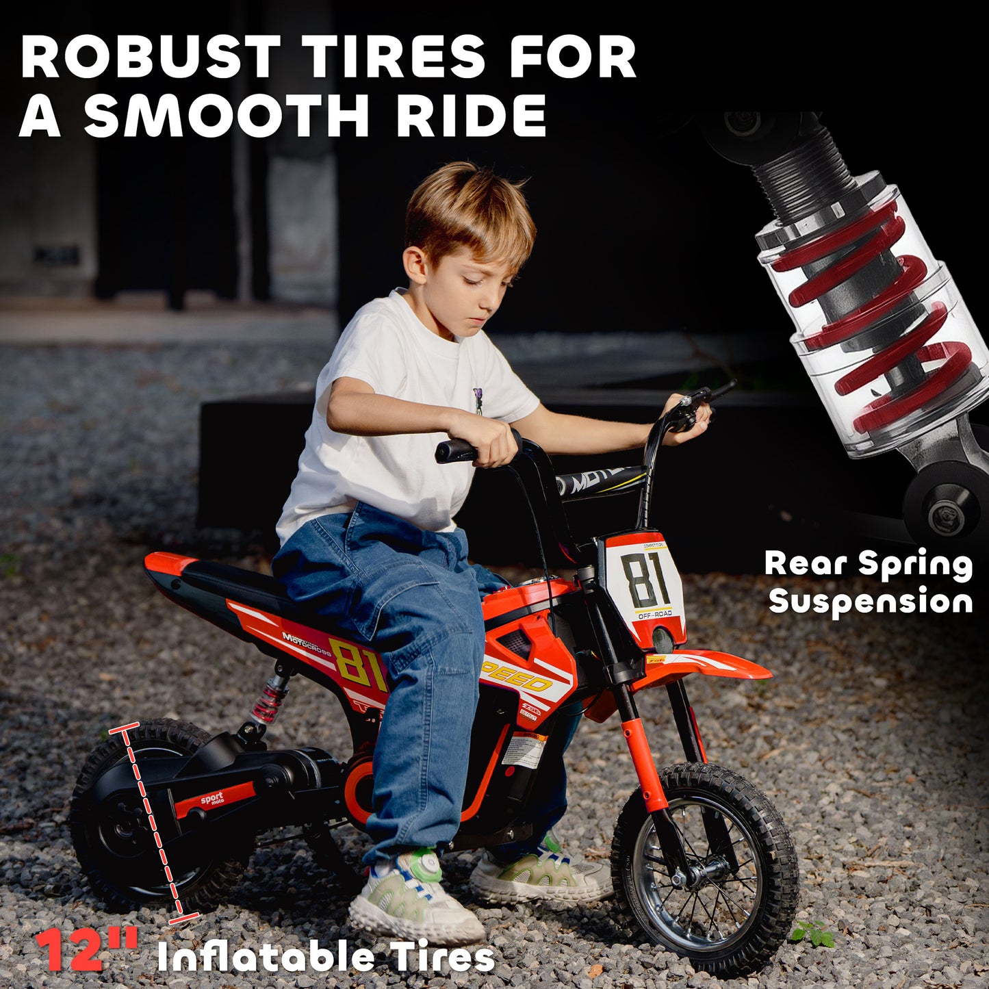 Kids Electric Motorbike 3 Gearboxes Speed Ride on Motorcycle
