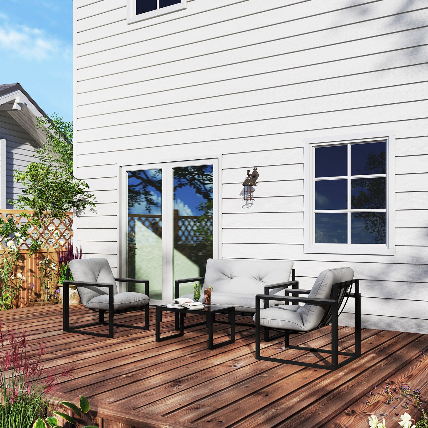 Garden Furniture Set, 4 Piece Indoor Outdoor Conservatory