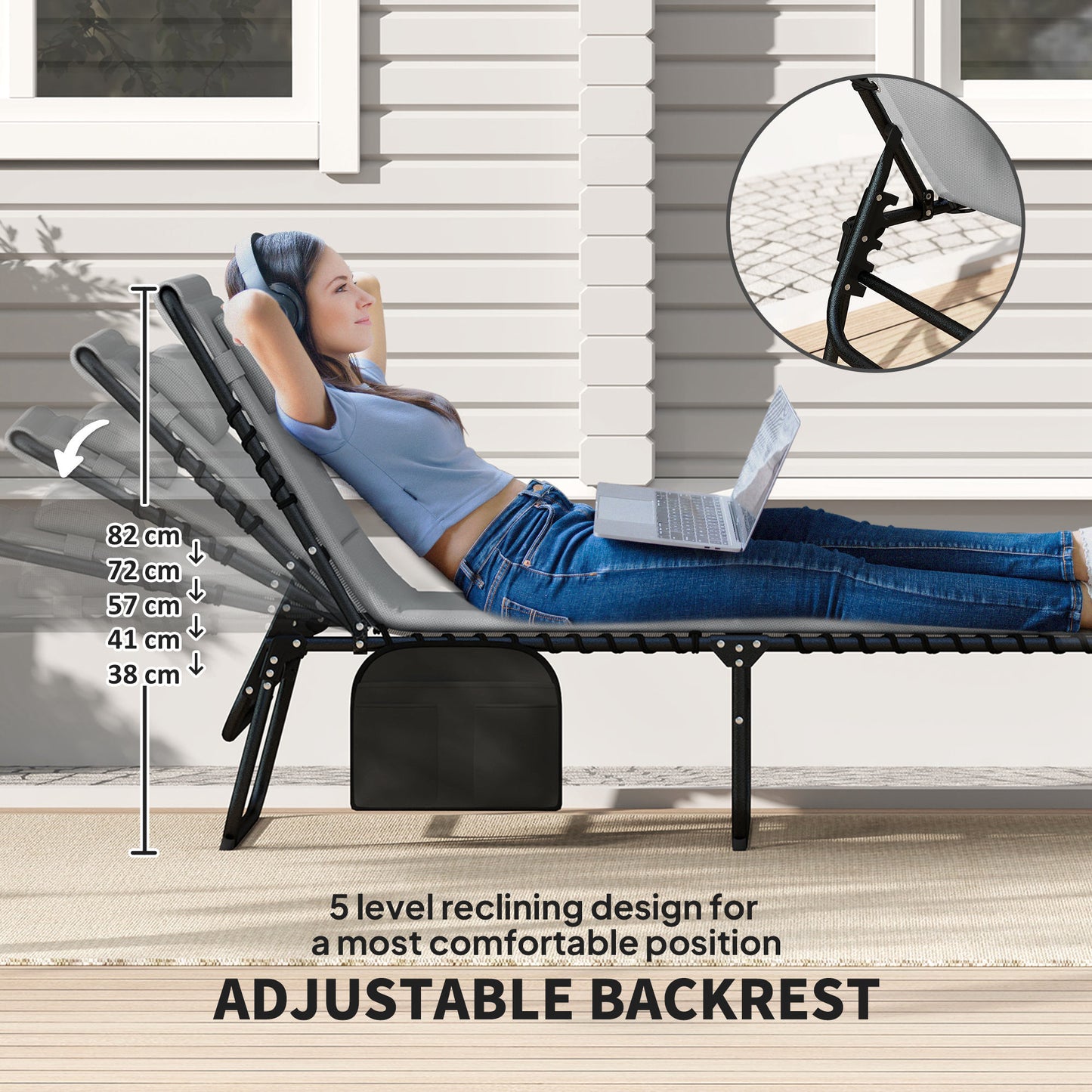 Set of Two Reclining Sun Loungers (4)