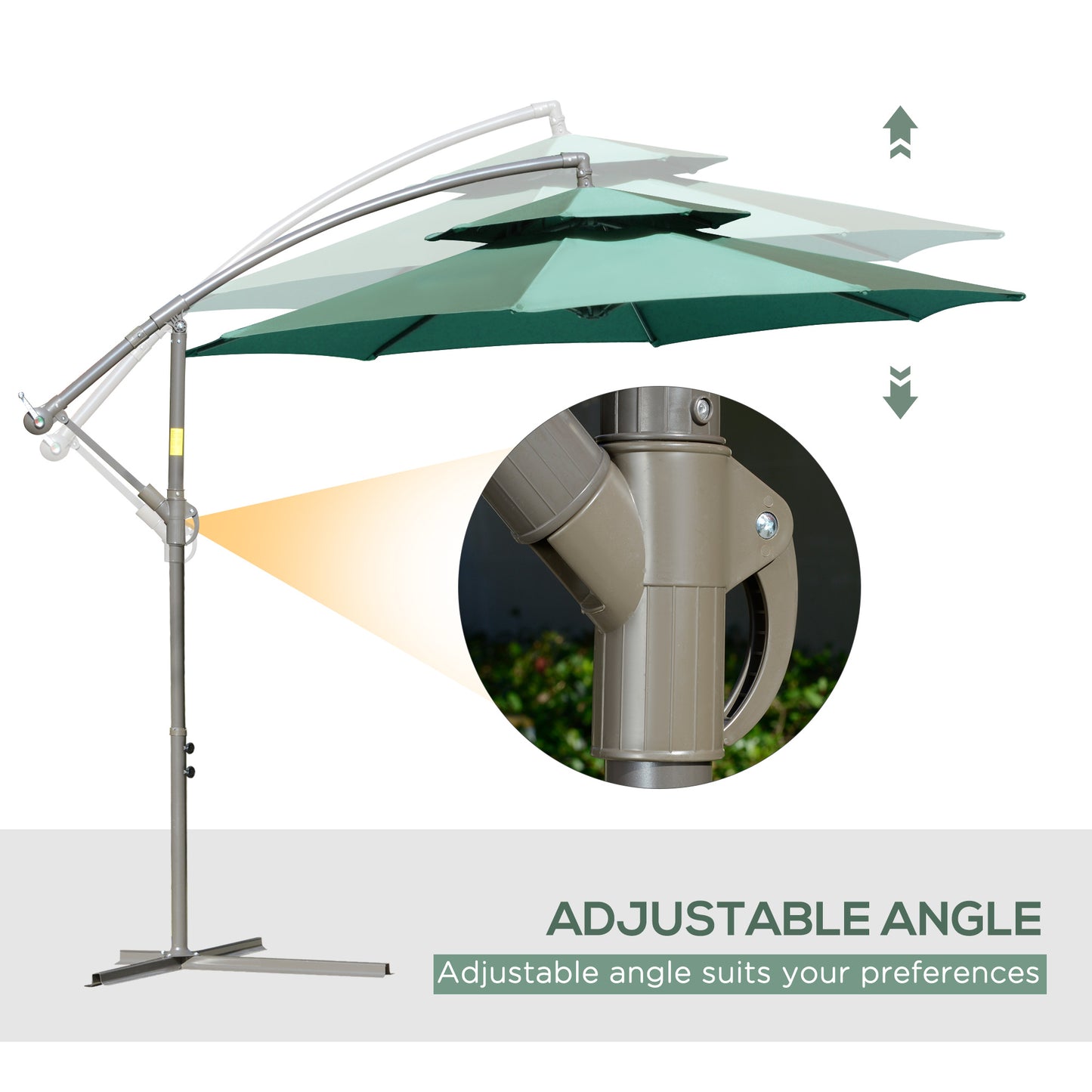 2.7m Banana Parasol Cantilever Umbrella with Crank Handle