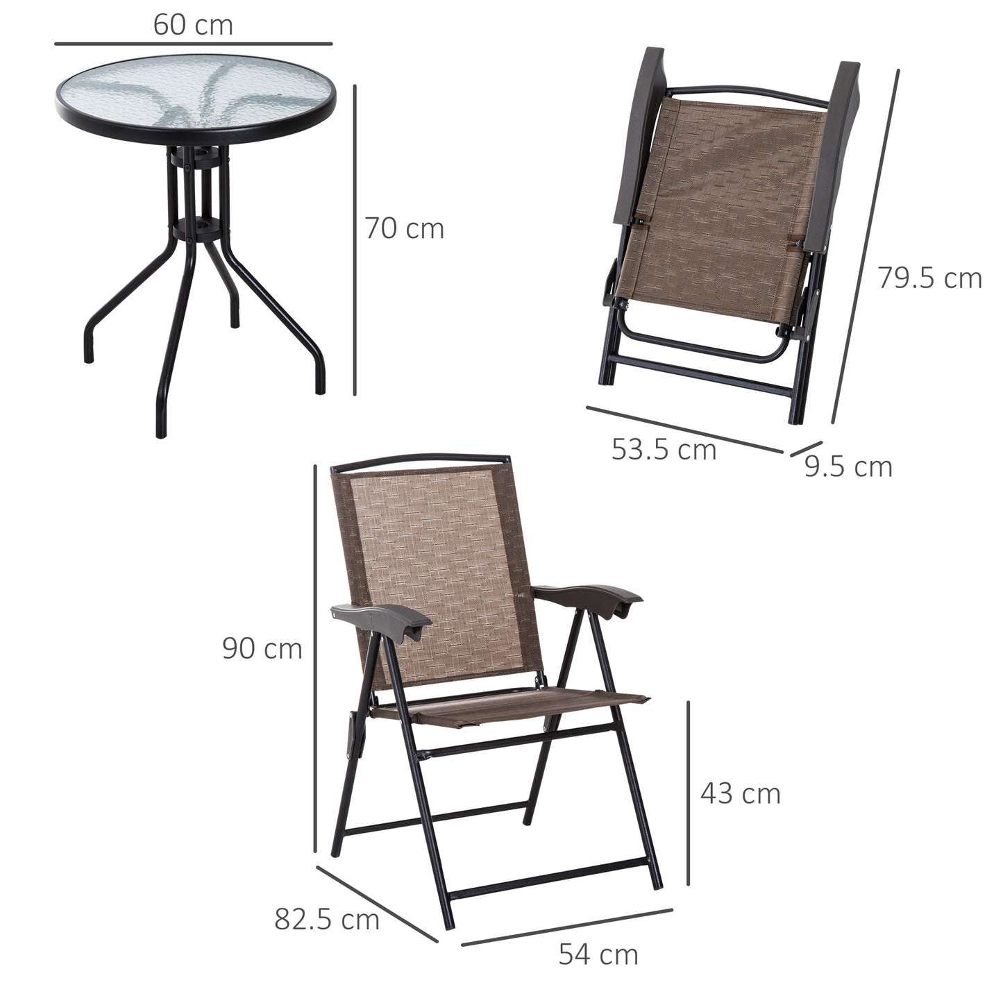 3 Piece Outdoor Bistro Set