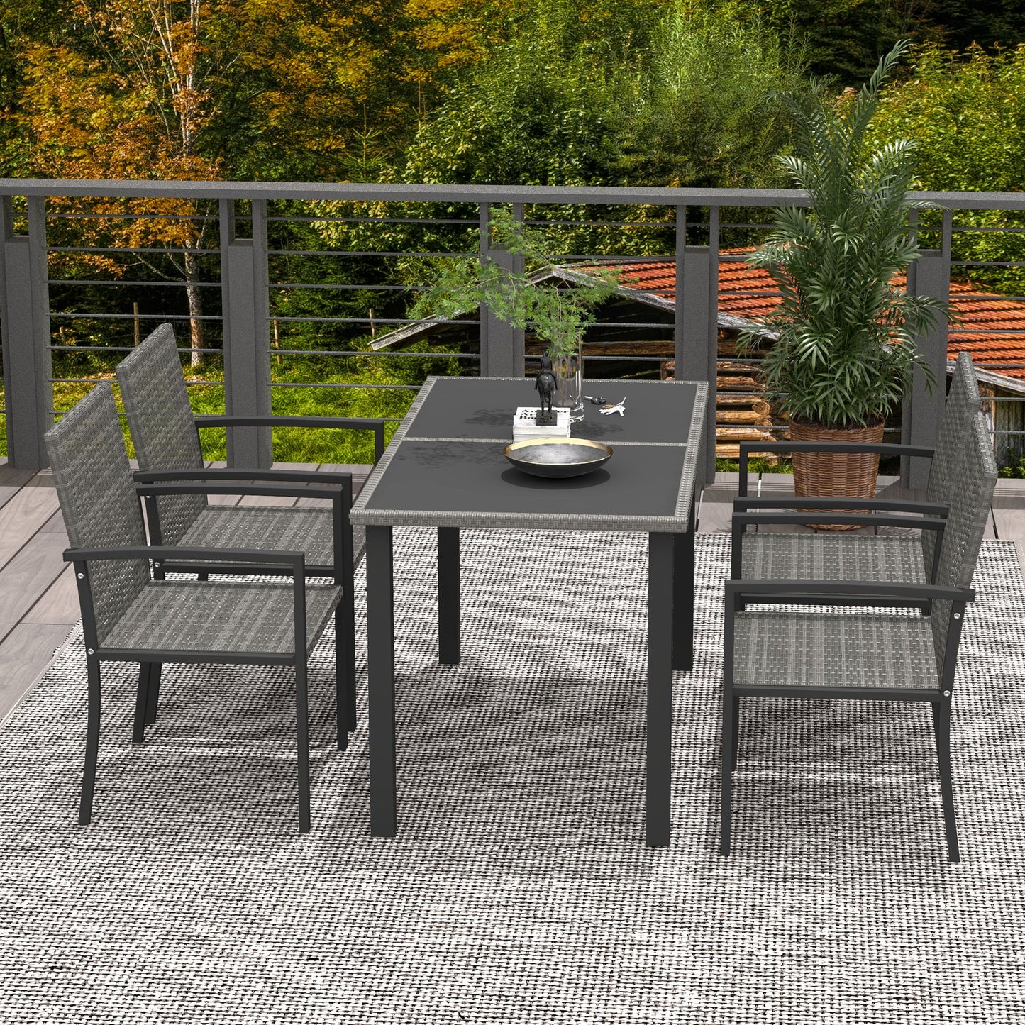 Outdoor Dining Set 5 Pieces Patio Conservatory
