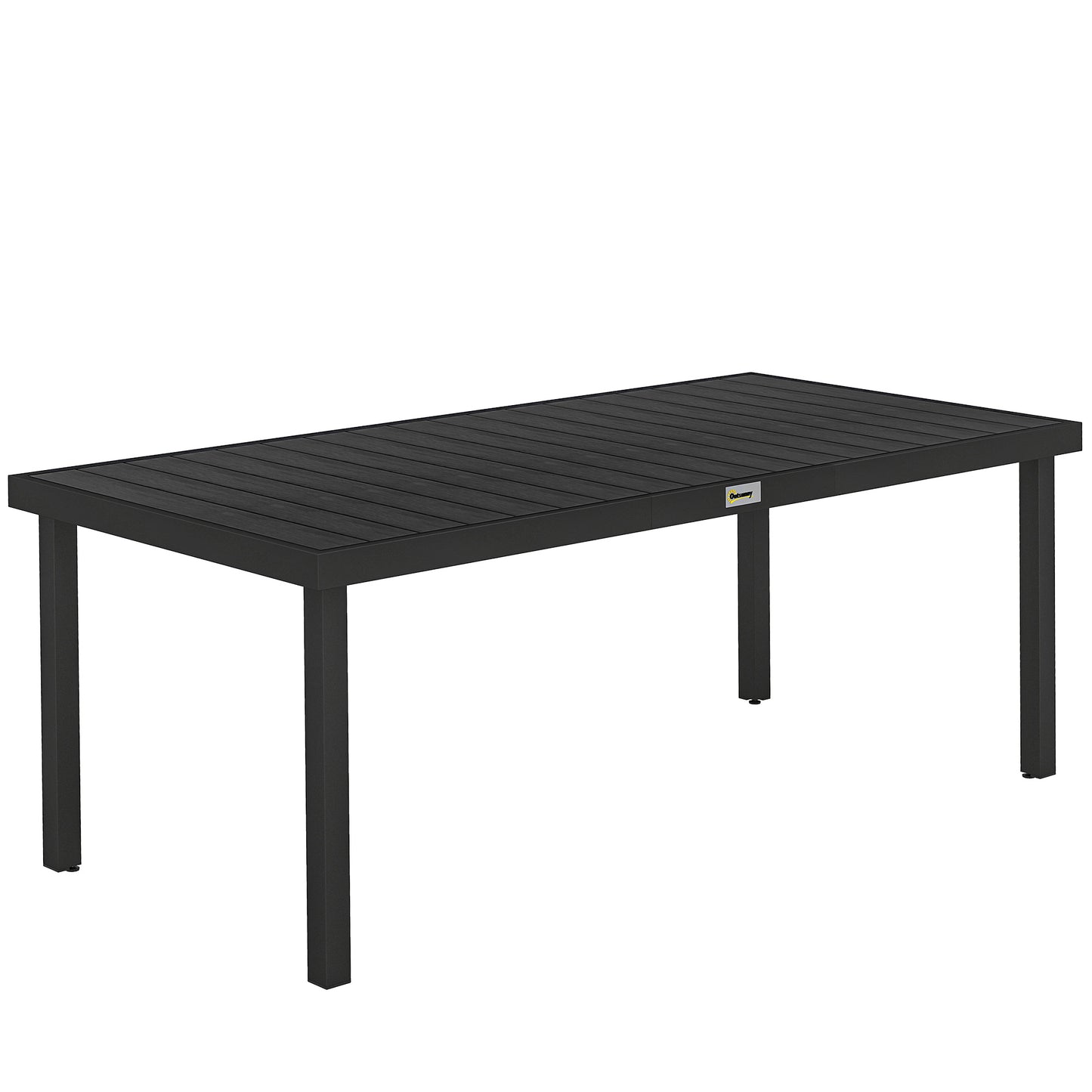 Aluminium Outdoor Garden Dining Table for 8 People, Faux Wood Top (1)